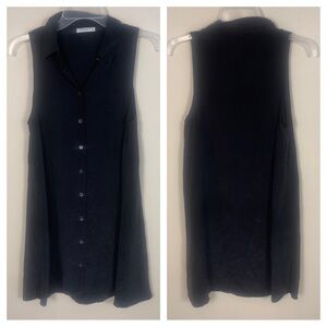 Equipment Femme 100% Button Front Sleeveless A Line Dress